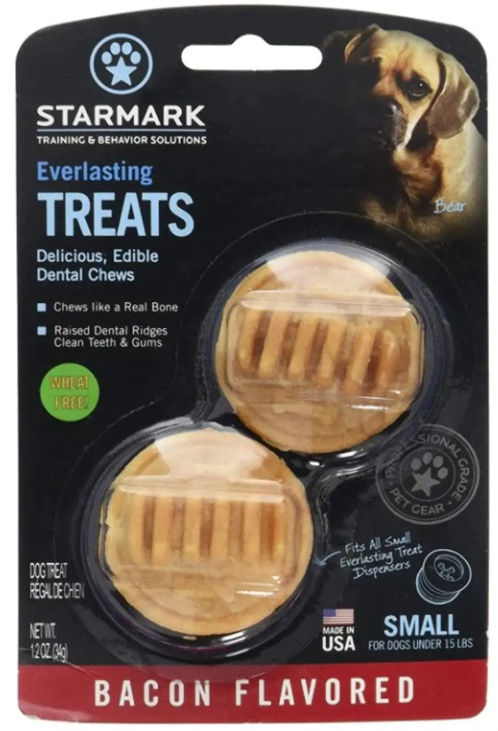 StarMark Everlasting Bacon Dog Dental Chews Small (4 Pack)