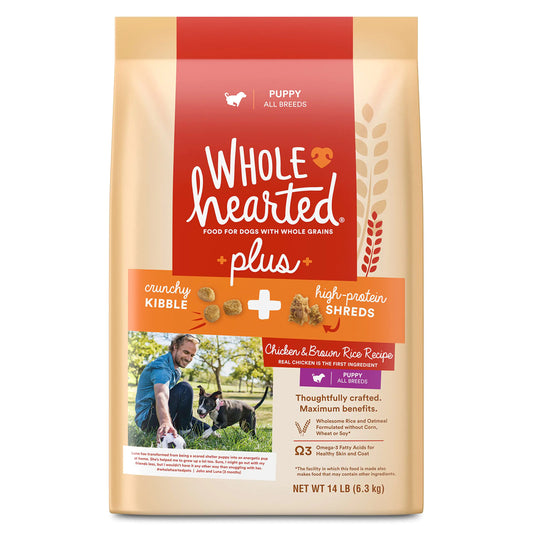 WholeHearted Plus Chicken & Brown Rice Recipe with Whole Grains Dry Puppy Food 14 lbs.