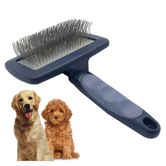 Y.C-Toget Dog Slicker Brush for Medium to Long Haired Dogs Labradoodles Grooming BrushLong Pin Slicker Dog Brush for Goldendoodles Poodles Doodles Removes loose HairUndercoat(1")