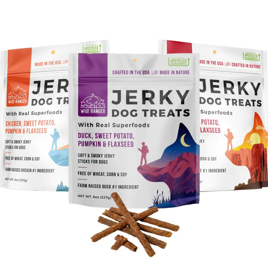 WILD NATURE All Natural Jerky Dog Treats | Duck Chicken and Beef Jerky Dog Treats Made in The USA | High Protein Grain Free Superfood for Dogs | Perfect Training Treats for All Sized Dogs